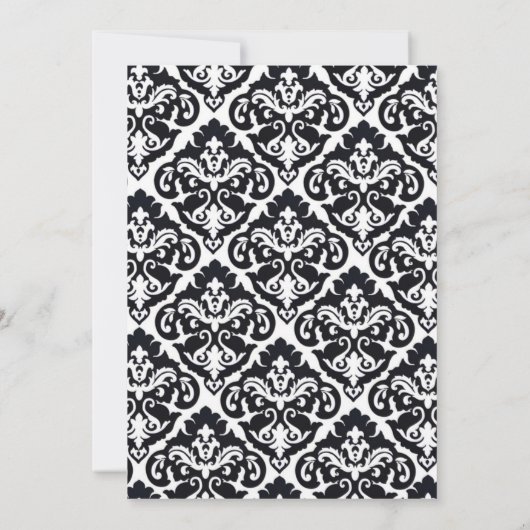  kunst Deco Black en White Wedding Kaart (Achterkant)