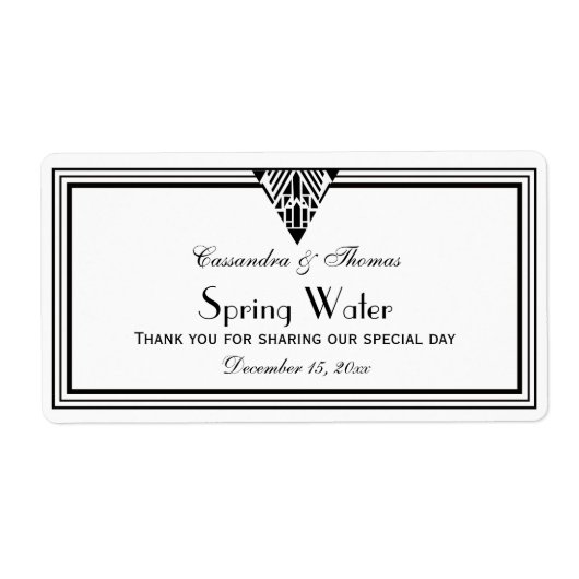  Kunst Deco Black Whattle Lijst #1 H Water Fles Etiket (Voorkant)