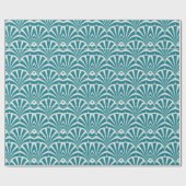 Kunst deco blauwgroen grijze elegante vintage 1920 cadeaupapier (Vlak)