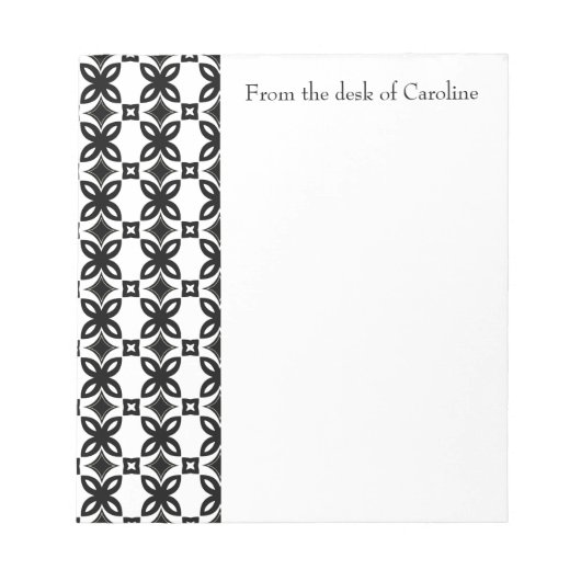 Kunst Deco Blooms Gepersonaliseerd Notitieblok (Voorkant)