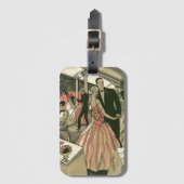 kunst deco bruilding, Pas getrouwd eerste dansdag Bagagelabel (Voorkant (verticaal))