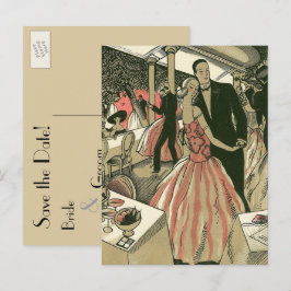  kunst deco bruilding, Pas getrouwd eerste dansdag Briefkaart