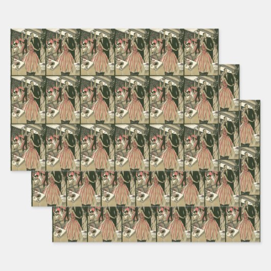 kunst deco bruilding, Pas getrouwd eerste dansdag Inpakpapier Vel (Set)