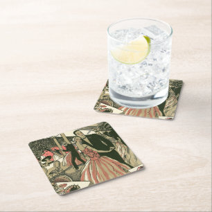 kunst deco bruilding, Pas getrouwd eerste dansdag Kartonnen Onderzetters