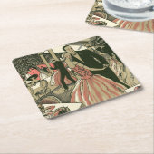 kunst deco bruilding, Pas getrouwd eerste dansdag Kartonnen Onderzetters (Schuin)