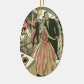  kunst deco bruilding, Pas getrouwd eerste dansdag Keramisch Ornament (Links)