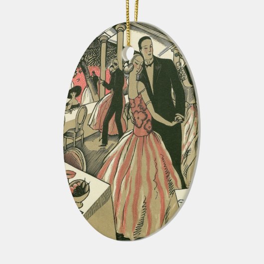  kunst deco bruilding, Pas getrouwd eerste dansdag Keramisch Ornament (Links)