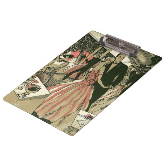 kunst deco bruilding, Pas getrouwd eerste dansdag Klembord (Gekanteld)