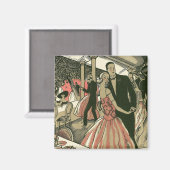 kunst deco bruilding, Pas getrouwd eerste dansdag Magneet (Voorkant / Achterkant)