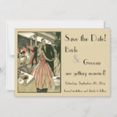 kunst deco bruilding, Pas getrouwd eerste dansdag Magnetische Uitnodiging (Voorkant)