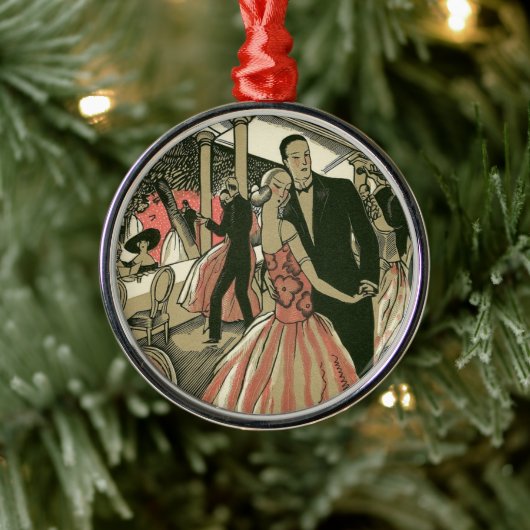  kunst deco bruilding, Pas getrouwd eerste dansdag Metalen Ornament (Boom)