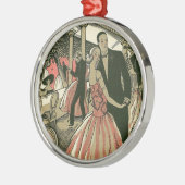  kunst deco bruilding, Pas getrouwd eerste dansdag Metalen Ornament (Links)