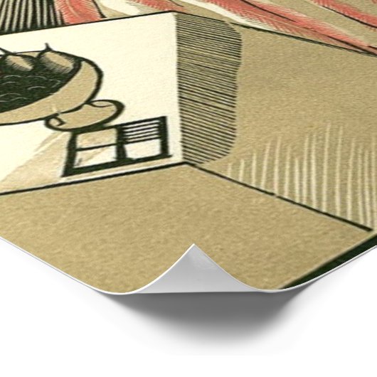 kunst deco bruilding, Pas getrouwd eerste dansdag Poster (Hoek)