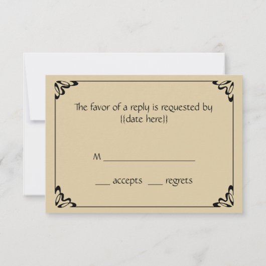  kunst deco bruilding, Pas getrouwd eerste dansdag RSVP Kaartje (Achterkant)