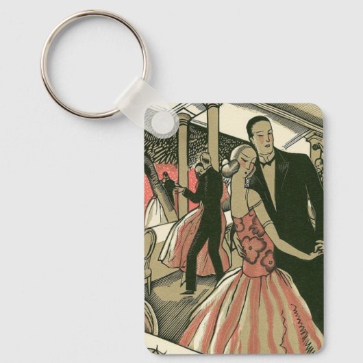 kunst deco bruilding, Pas getrouwd eerste dansdag Sleutelhanger (Voorkant)