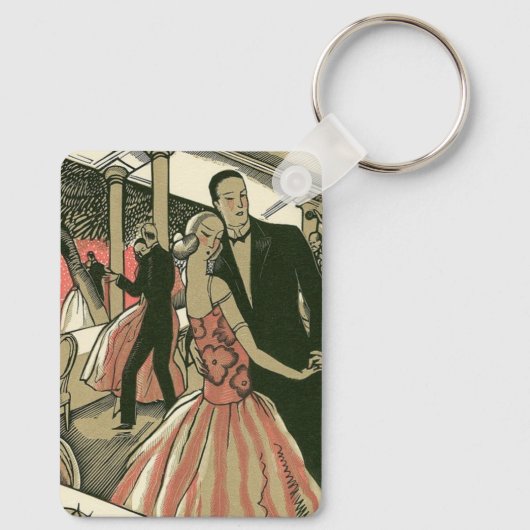 kunst deco bruilding, Pas getrouwd eerste dansdag Sleutelhanger (Achterkant)