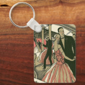 kunst deco bruilding, Pas getrouwd eerste dansdag Sleutelhanger (Voorkant)