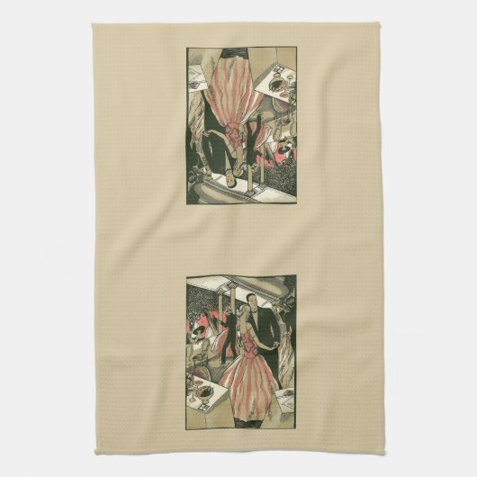  kunst deco bruilding, Pas getrouwd eerste dansdag Theedoek (Verticaal)