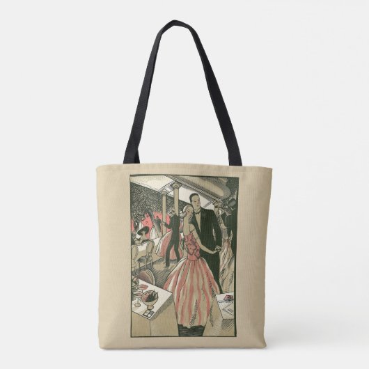 kunst deco bruilding, Pas getrouwd eerste dansdag Tote Bag (Achterkant)