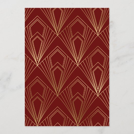 Kunst Deco Burgundy in de straten 20 | 40e goud Menu (Achterkant)