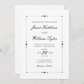  Kunst Deco Classic Wedding Uitnodiging (Voorkant / Achterkant)