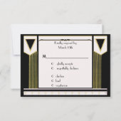 Kunst Deco Couple Formal Wedding RSVP Aangepast (Achterkant)