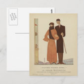 Kunst Deco Couple van 1920 ~ De zintuiglijke reis Briefkaart (Voorkant / Achterkant)