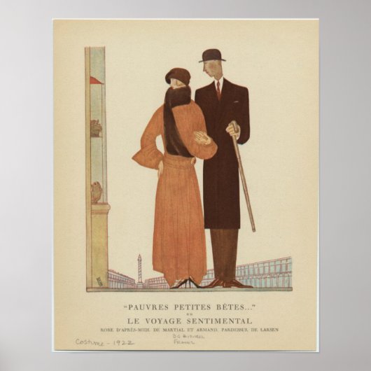 Kunst Deco Couple van 1920 ~ De zintuiglijke reis Poster (Voorkant)