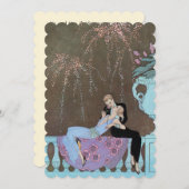 Kunst Deco, de Uitnodiging van het Vuurwerk van d (Voorkant / Achterkant)