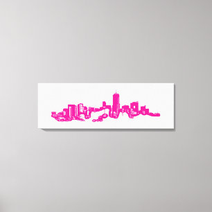 Kunst deco Denver Colorado roze skyline dovasafdru Canvas Afdruk
