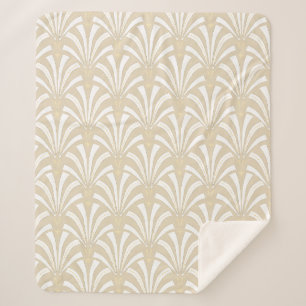 Kunst Deco Elegant White en Cream Palmettos (1920) Sherpa Deken