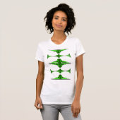 Kunst deco-elementen in diep groen t-shirt (Voorkant volledig)
