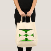 Kunst deco-elementen in diep groen tote bag (Voorkant (product))