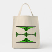 Kunst deco-elementen in diep groen tote bag (Achterkant)