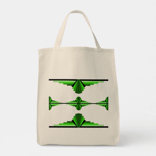 Kunst deco-elementen in diep groen tote bag (Achterkant)