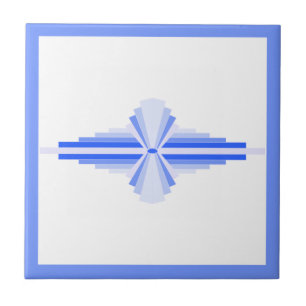 Kunst deco-elementen in rijk blauw tegeltje