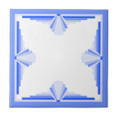 Kunst deco-elementen in rijk blauw tegeltje (Voorkant)