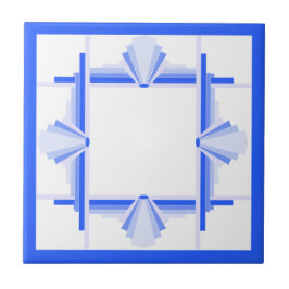 Kunst deco-elementen in rijk blauw tegeltje