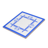 Kunst deco-elementen in rijk blauw tegeltje (Zijkant)