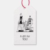 Kunst Deco Fashionable Dames in het strand Cadeaulabel (Voorkant)