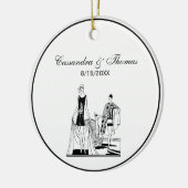  Kunst Deco Fashionable Dames in het strand Keramisch Ornament (Links)