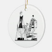  Kunst Deco Fashionable Dames in het strand Keramisch Ornament (Links)