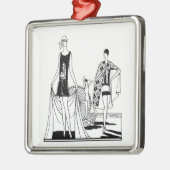  Kunst Deco Fashionable Dames in het strand Metalen Ornament (Links)