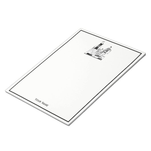 Kunst Deco Fashionable Dames in het strand Notitieblok (Schuin)