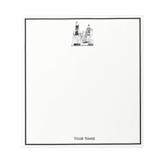 Kunst Deco Fashionable Dames in het strand Notitieblok (Voorkant)