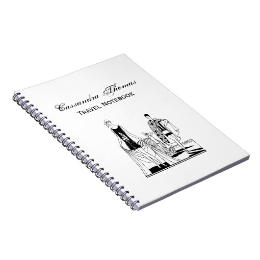  Kunst Deco Fashionable Dames in het strand Notitieboek (Rechterzijde)