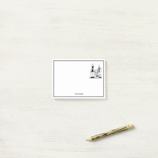 Kunst Deco Fashionable Dames in het strand Post-it® Notes (Op bureau)