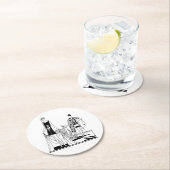  Kunst Deco Fashionable Dames in het strand Ronde Kartonnen Onderzetter (Insitu)