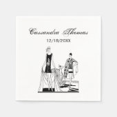  Kunst Deco Fashionable Dames in het strand Servetten (Voorkant)