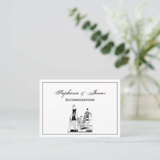 Kunst Deco Fashionable Dames in het strand Visitekaartje (Staand voorkant)